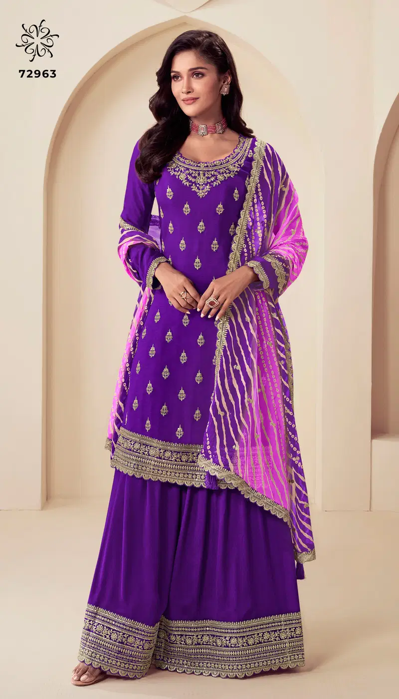 Rang Plus By Vinay Kuleesh Chinon Designer Salwar Suit Exporters In India